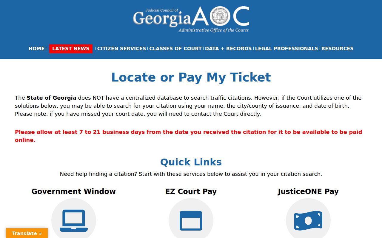 Lowndes County warrant lookup Georgia traffic guidance