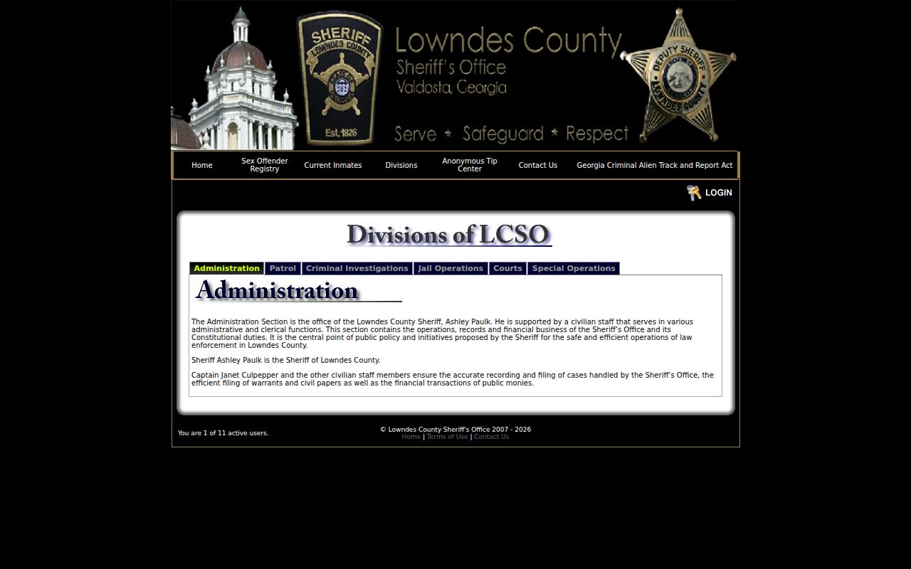 Lowndes County outstanding warrants sheriff divisions page