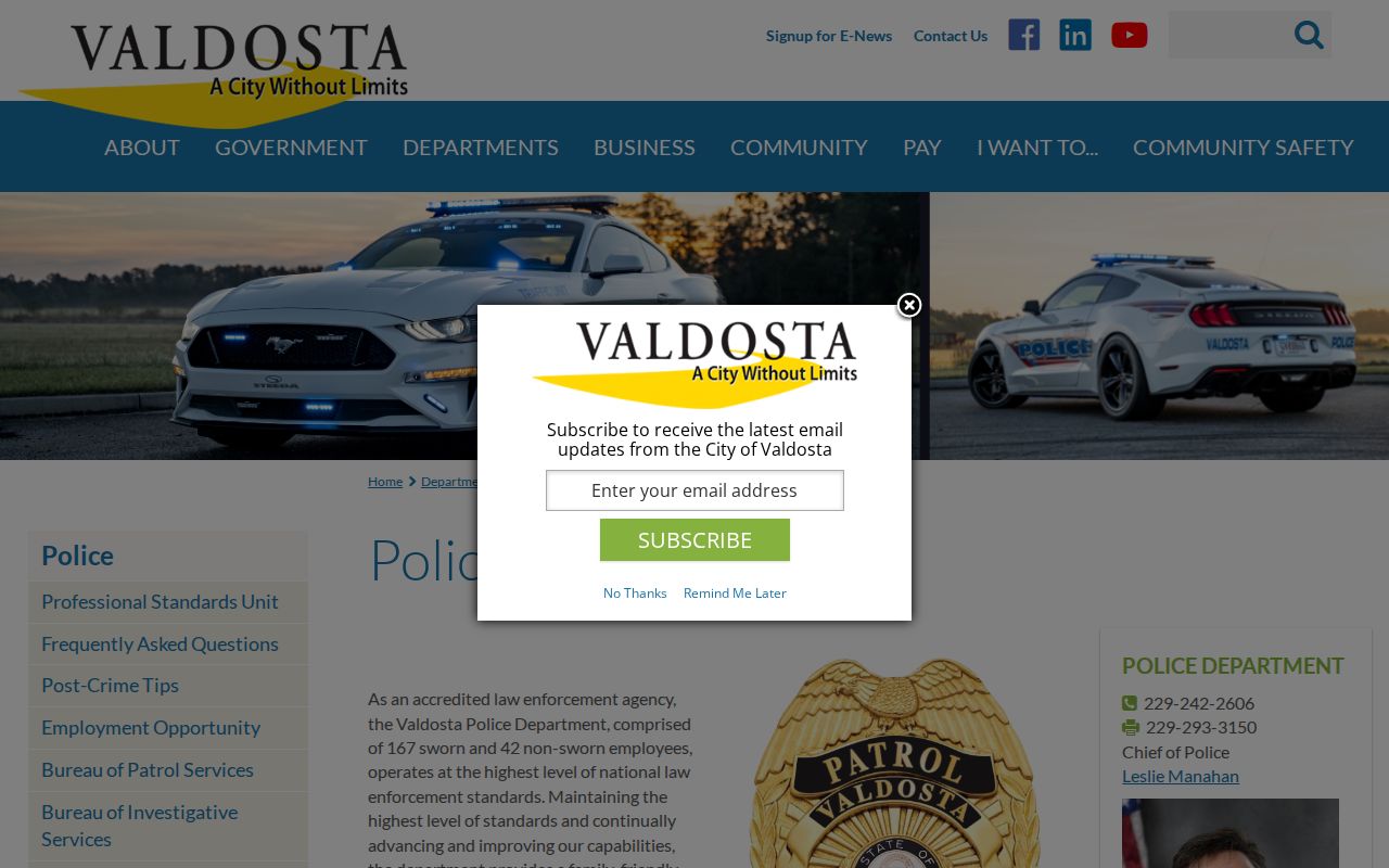 Lowndes County traffic warrant Valdosta police contact route