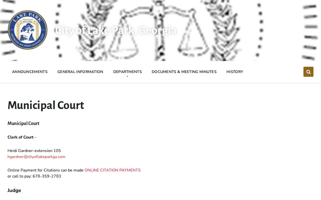 Official Lake Park Municipal Court page