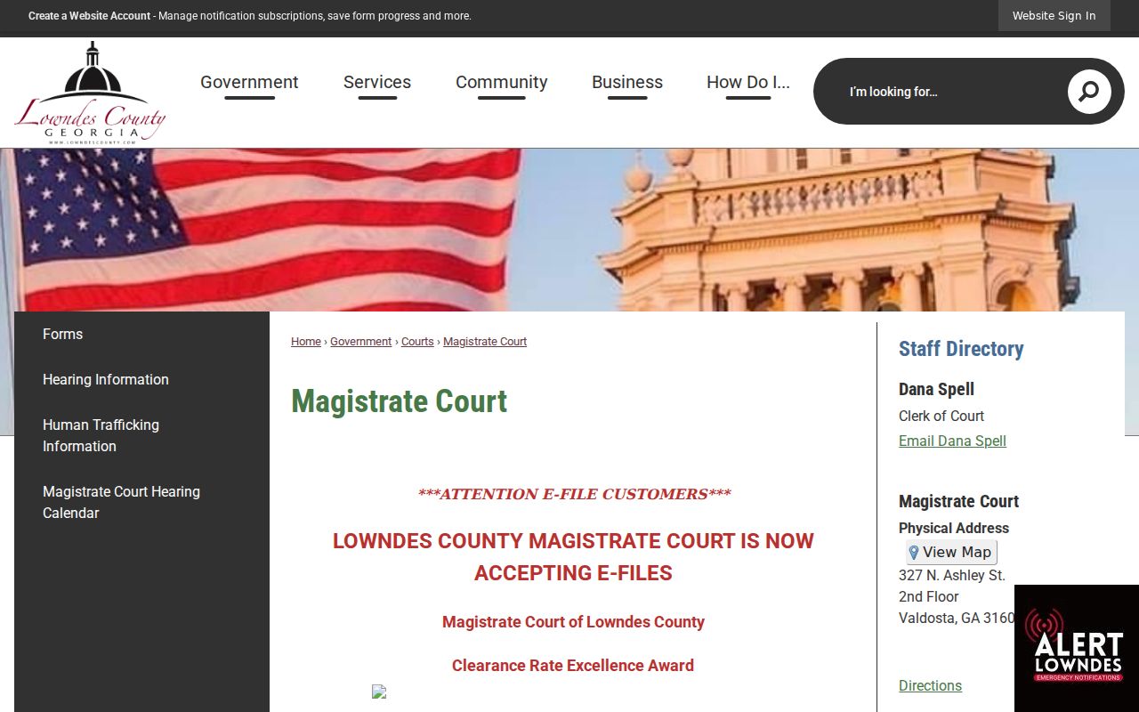 Lowndes County warrant records Magistrate Court page